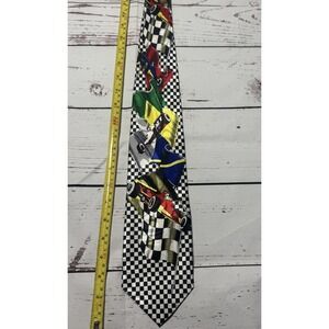Vintage Race Car Checkered  Tie